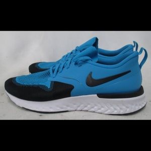 Nike Odyssey React 2 Flyknit Shoes Blue Lagoon Black White AH1015-402 Men's NEW